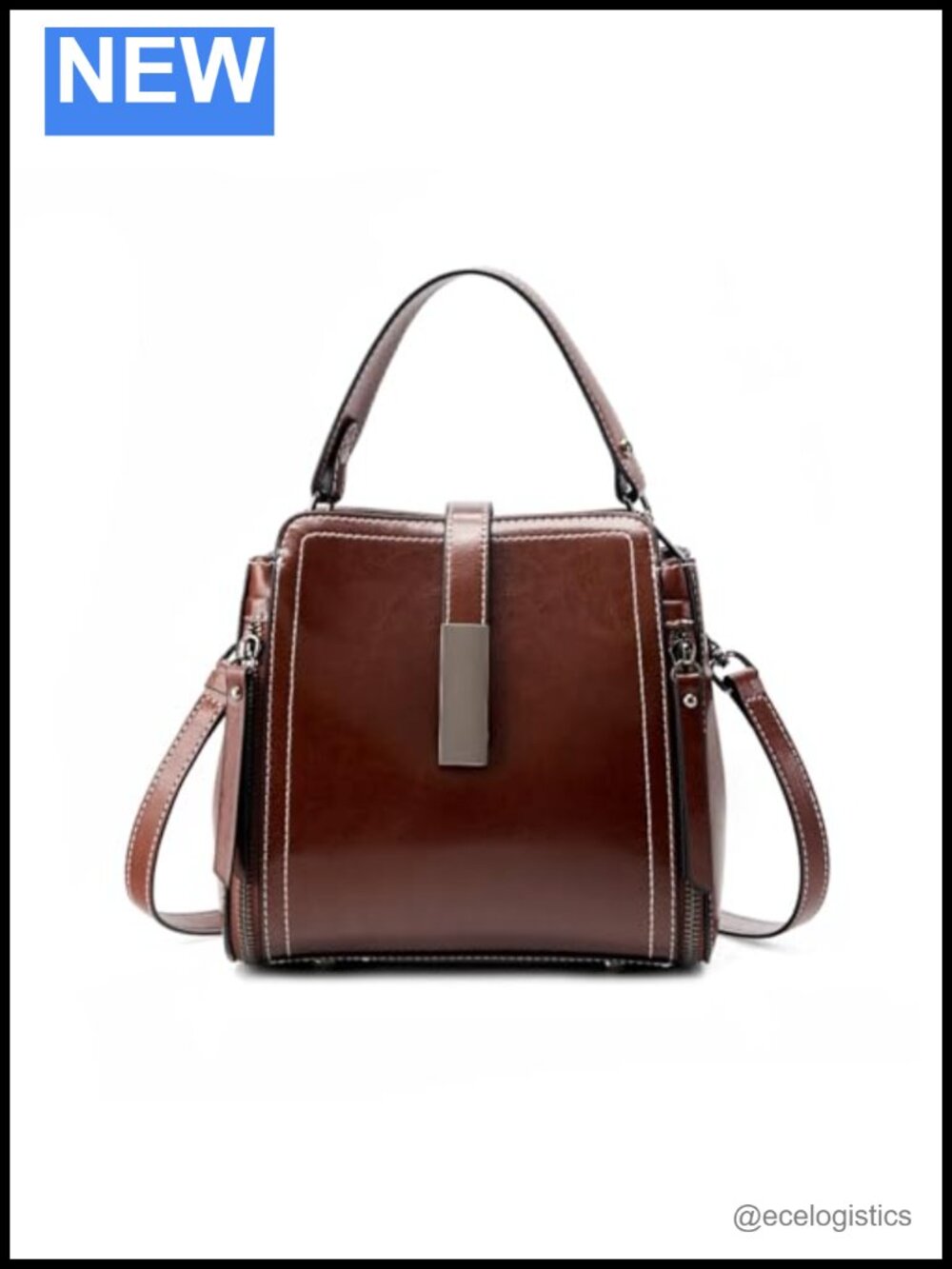 Genuine Leather Crossbody Shoulder Bag Women 3-Way Carry 5 Pockets